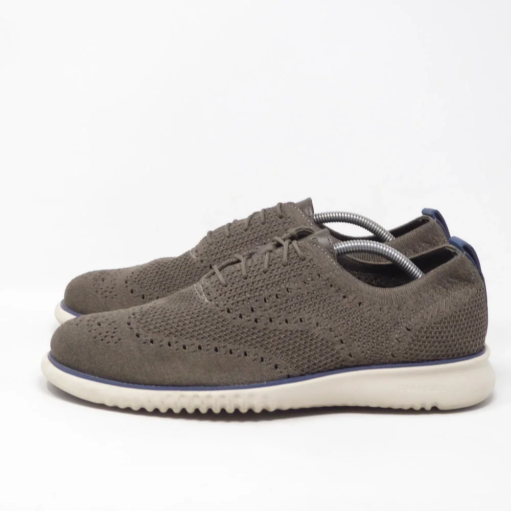 Cole Haan Mens 2.ZERØGRAND Stitchlite Wingtip Oxford Shoes Dark Taupe Size 11